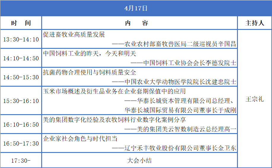 会议日程发布啦！中国饲料工业协会理事会会议暨饲料产业发展论坛